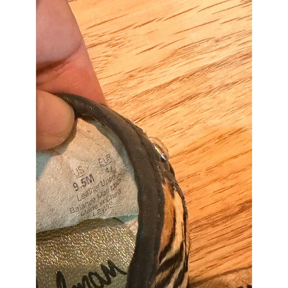 Sam Edelman Lewis Leopard Calf Hair Espadrille Flats Black Croc Cap Toe 9.5M